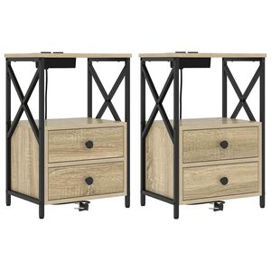 vidaXL Nočn&yacute; stol&iacute;k 2 ks Sonoma dub 40 x 31 x 60 cm Kompozitn&eacute; drevo