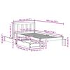 vidaXL Posteľ bez matraca biela 75x190 cm masívna borovica