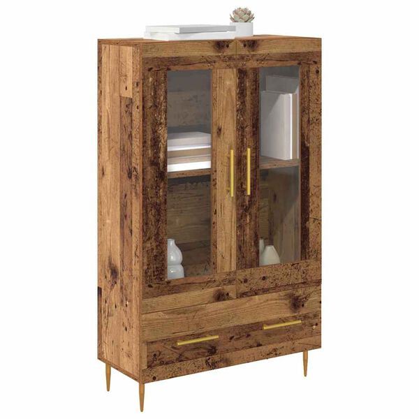 vidaXL Highboard so z&aacute;suvkou Star&eacute; drevo 69,5 x 31 x 115 cm
