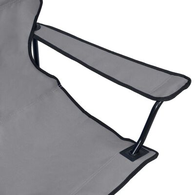 vidaXL 2-miestna skladacia kempingová stolička oceľ a látka sivá
