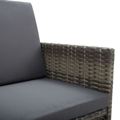 vidaXL Záhradné stoličky 2 ks s podložkami polyratan sivé