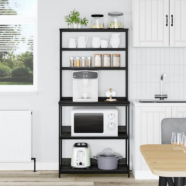 vidaXL Kuchynsk&aacute; polica Čierny dub 80 x 40 x 168 cm Kompozitn&eacute; drevo