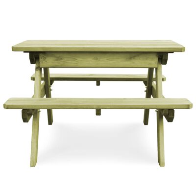 vidaXL Detský piknikový stôl+lavice 90x90x58cm, impregnovaná borovica