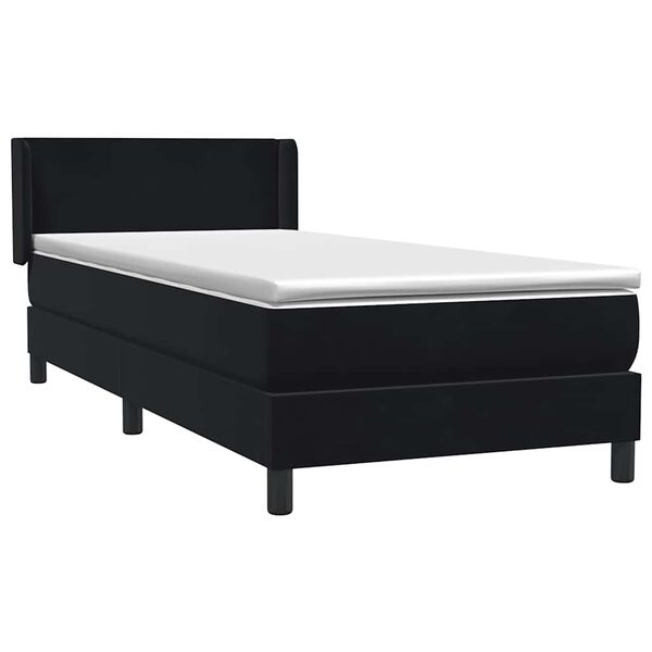 vidaXL Posteľný rám boxspring s matracom čierny 80x220 cm zamat