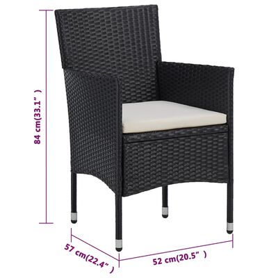 vidaXL Záhradné jedálenské stoličky 2 ks polyratanové čierne