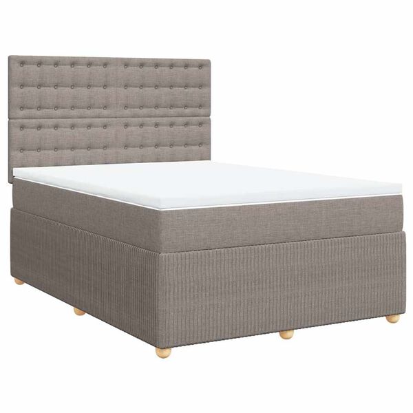 vidaXL Boxspring posteľ s matracom sivohned&yacute; 140x190 cm l&aacute;tka