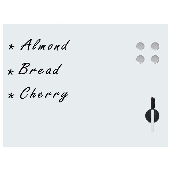 vidaXL Nástenná magnetická tabuľa, biela, sklenená 80x60 cm