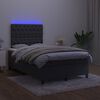 vidaXL Boxspring posteľ s matracom a LED, čierna 120x190 cm, zamat