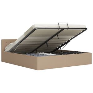 vidaXL Hydraulick&yacute; posteľn&yacute; r&aacute;m+&uacute;ložn&yacute; priestor, umel&aacute; koža 180x200 cm