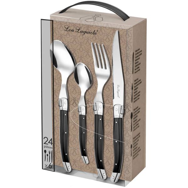 Lou Laguiole 24-dielna s&uacute;prava pr&iacute;borov Tradition antracitov&aacute;
