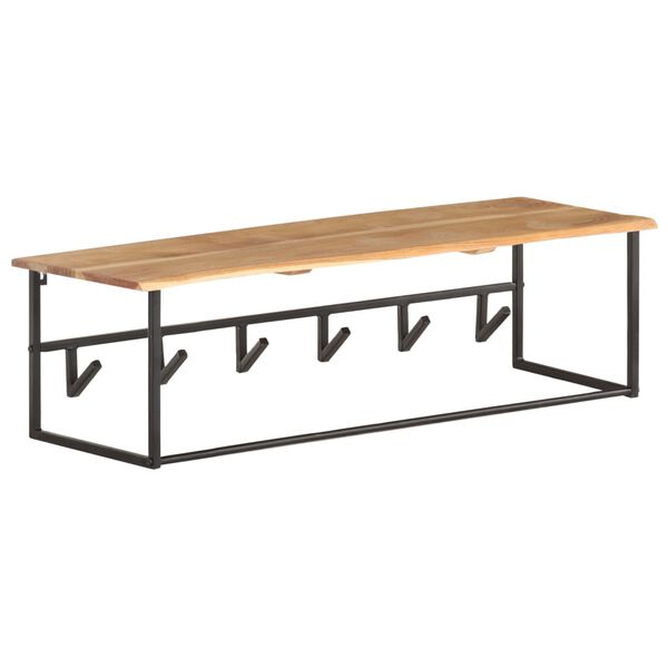 vidaXL Ve&scaron;iak so živou hranou 100x34x38 cm mas&iacute;vne ak&aacute;ciov&eacute; drevo