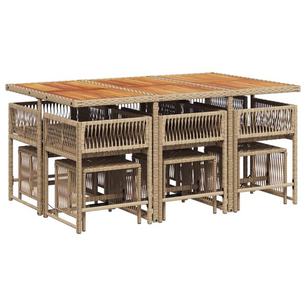 vidaXL 11-dielna z&aacute;hradn&aacute; jed&aacute;lensk&aacute; s&uacute;prava vank&uacute;&scaron;e b&eacute;žov&aacute; polyratan