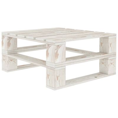 vidaXL Záhradné stoly z paliet 2 ks, biele, drevo