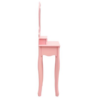 vidaXL Toaletný stolík so stoličkou, ružový 50x59x136 cm, paulovnia