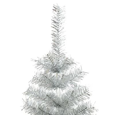 vidaXL Umelý vianočný stromček so stojanom, strieborný 180 cm, PET