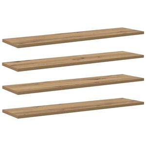 vidaXL Polica na knihy 4 pcs Hned&aacute; 80 x 20 x 1,5 cm Kompozitn&eacute; drevo