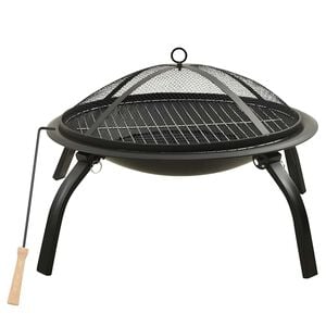 vidaXL 2 v 1 ohnisko s grilom a kut&aacute;čom 56x56x49 cm oceľ