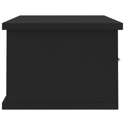 vidaXL Nástenná polica so zásuvkami, čierna 60x26x18,5 cm