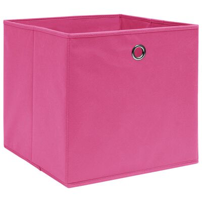 vidaXL Úložné boxy 4 ks, netkaná textília 28x28x28 cm, ružové