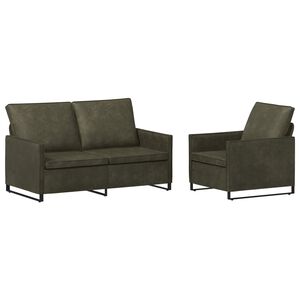 vidaXL Sada pohoviek 2 pcs Arm&aacute;dna zelen&aacute; Umel&yacute; semi&scaron;ov&yacute; materi&aacute;l