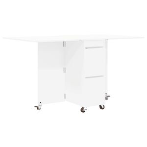 vidaXL Jed&aacute;lensk&yacute; st&ocirc;l 140 x 80 x 77 cm Kompozitn&eacute; drevo Biela