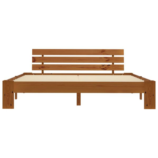 vidaXL Posteľný rám, medovo hnedý, borovicový masív 180x200 cm