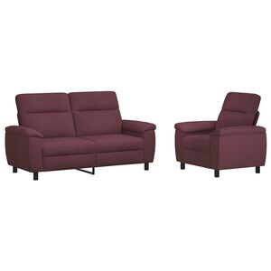 vidaXL Sada pohoviek 2 pcs Fialov&aacute; L&aacute;tka