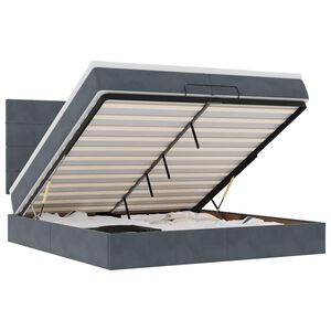 vidaXL Osmansk&yacute; r&aacute;m postele s matracmi tmavosiv&aacute; 200x200 cm zamat