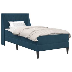 vidaXL R&aacute;m postele s matracom s matracmi Modr&aacute; 80 x 200 cm Zamat