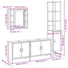 vidaXL 4-dielna sada kúpeľňových skriniek dymový dub spracované drevo