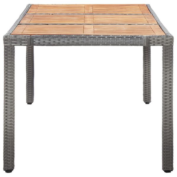 vidaXL 9-dielna vonkaj&scaron;ia jed&aacute;lensk&aacute; s&uacute;prava+podložky, polyratan, siv&aacute;