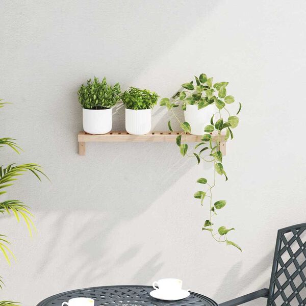 vidaXL Nástenný zavesený regál Nástenný Prírodná 62 x 10 x 12,5 cm