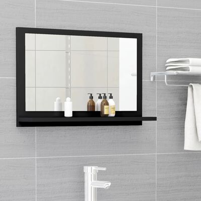 vidaXL Kúpeľňové zrkadlo, čierne 60x10,5x37 cm, kompozitné drevo