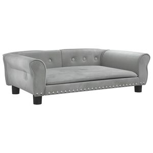 vidaXL Posteľ pre psa bledosiv&aacute; 95x55x30 cm zamat