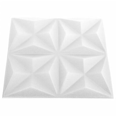 vidaXL 3D nástenné panely 24 ks 50x50 cm, origami, biele 6 m²