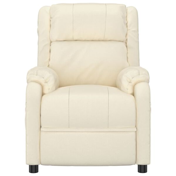 vidaXL Masážne kreslo, krémové, umelá koža