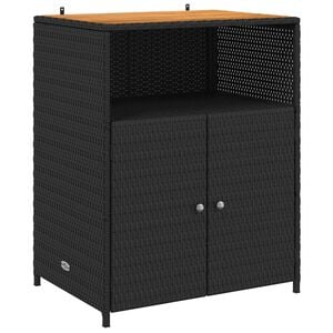 vidaXL Skrinkov&yacute; Čierna 70 x 50 x 87 cm Polyester a Roly Rattan