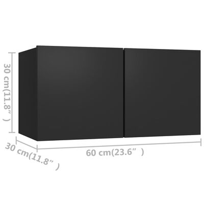 vidaXL 8-dielna súprava TV skriniek čierna drevotrieska