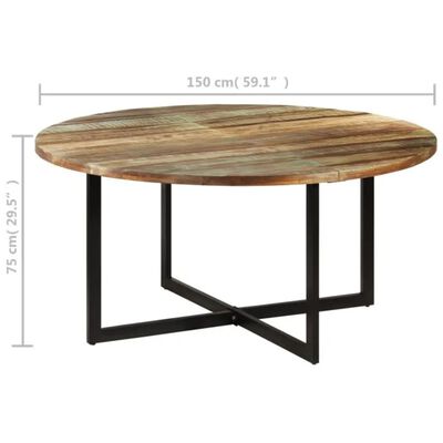 vidaXL Jedálenský stôl 150x75 cm recyklované masívne drevo