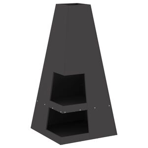 vidaXL Ohnisko Čierna 50 x 50 x 100 cm Oceľ