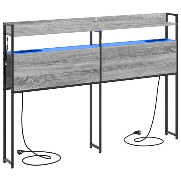 vidaXL &Uacute;ložn&eacute; čelo s poličkou Siv&yacute; dub sonoma 160 cm Kompozitn&eacute; drevo