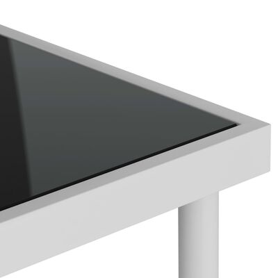 vidaXL Vonkajší jedálenský stôl svetlosivý 80x80x72 cm sklo a oceľ