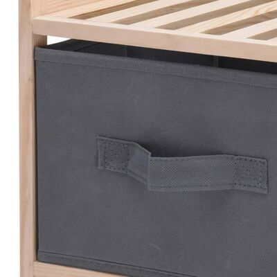 H&S Collection Úložná skrinka s 3 úložnými boxmi tmavosivá