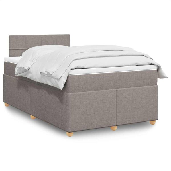 vidaXL Boxspring posteľ s matracom sivohnedá 120x190 cm látka