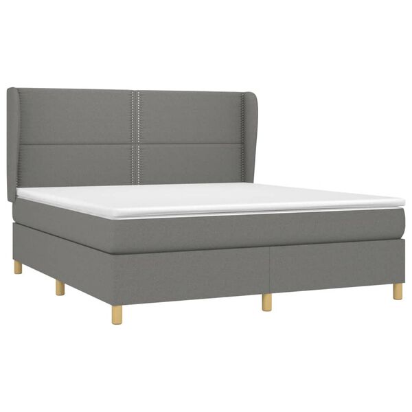 vidaXL Boxspring posteľ s matracom tmavosiv&aacute; 160x200 cm l&aacute;tka