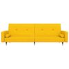 vidaXL 2-miestna rozkladacia pohovka s podnožkou žlt&aacute; zamat