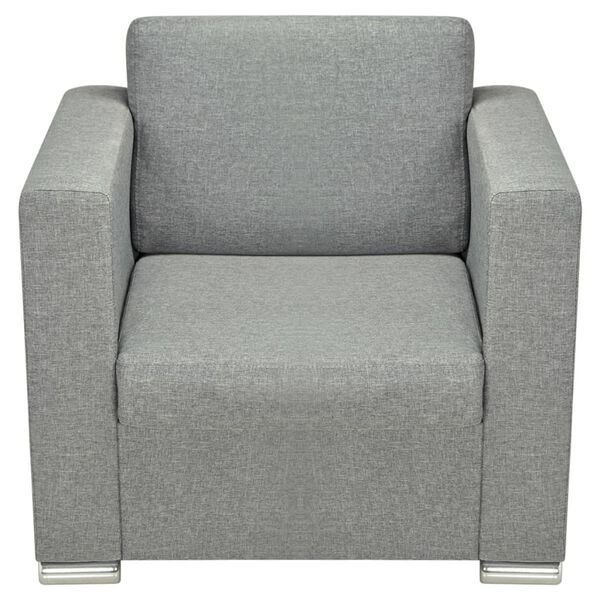 vidaXL Trojdielna sada pohoviek, látka, svetlosivá