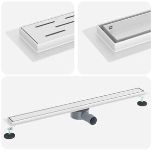 vidaXL Sprchov&yacute; odtok 2 v 1 s 360&deg; siphonom Strieborn&aacute; 90 cm