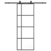 vidaXL Posuvn&eacute; dvere s kovan&iacute;m čierne 76x205 cm ESG sklo