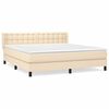 vidaXL Posteľn&yacute; r&aacute;m boxspring s matracom kr&eacute;mov&yacute; 180x200 cm l&aacute;tka